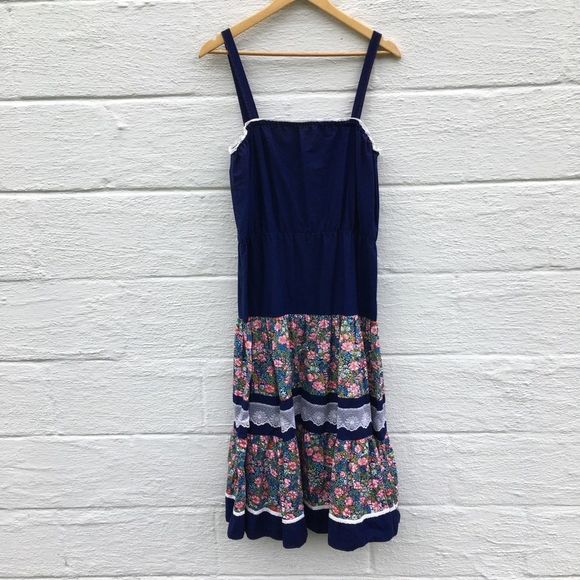 Vintage Dresses & Skirts - Vintage Columbo Prairie Cottagecore Maxi Dress Size 16